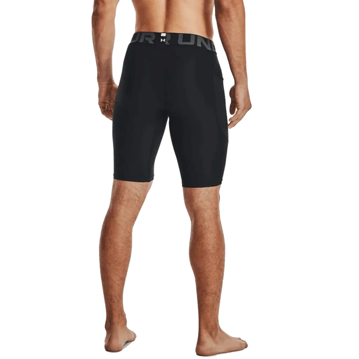 UA Men's HeatGear Pocket Long Shorts Black Color