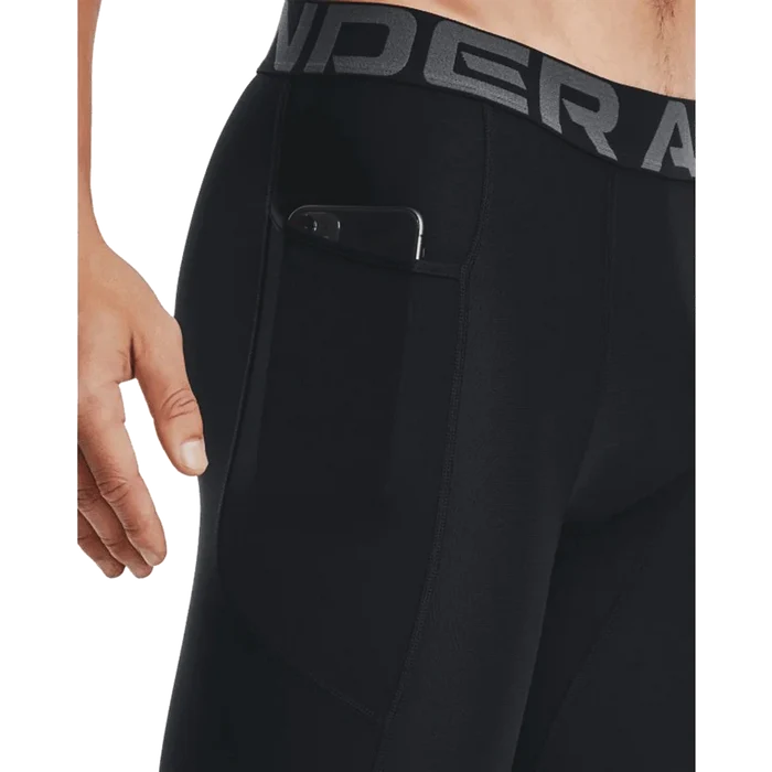 UA Men's HeatGear Pocket Long Shorts Black Color