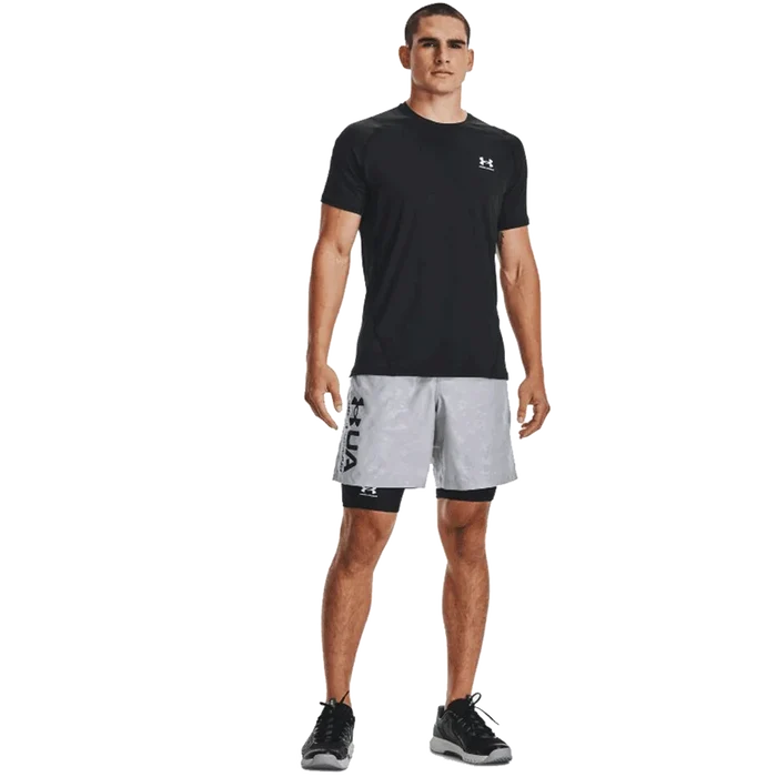 UA Men's HeatGear Pocket Long Shorts Black Color