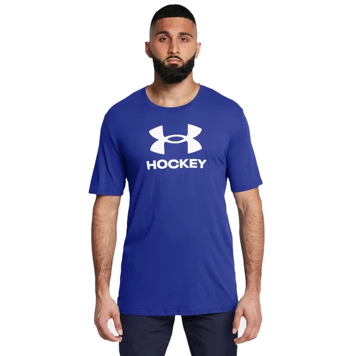 UA Men's Hockey Short Sleeve blue color