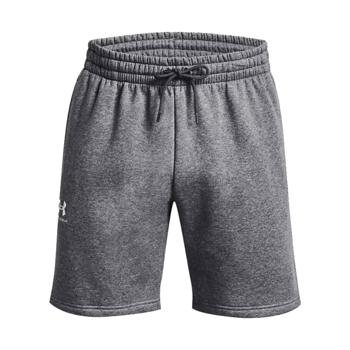 UA Men's Icon Fleece 7.75" Shorts Grey Color.