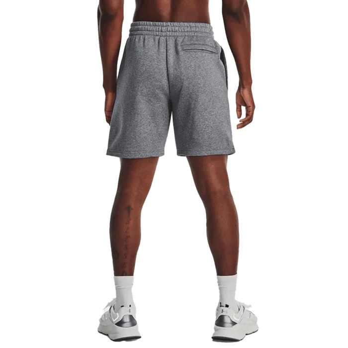 UA Men's Icon Fleece 7.75" Shorts Grey Color.