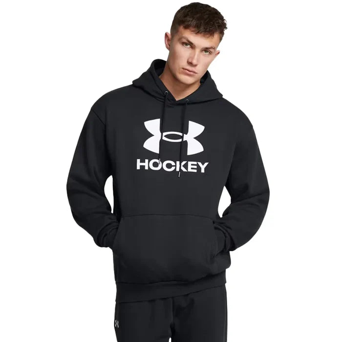 UA Men's Icon Fleece Hockey Hoodie Black Color.