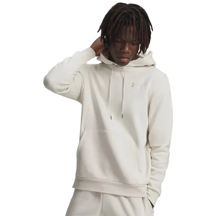 UA Men's Icon Fleece Hoodie White Color..