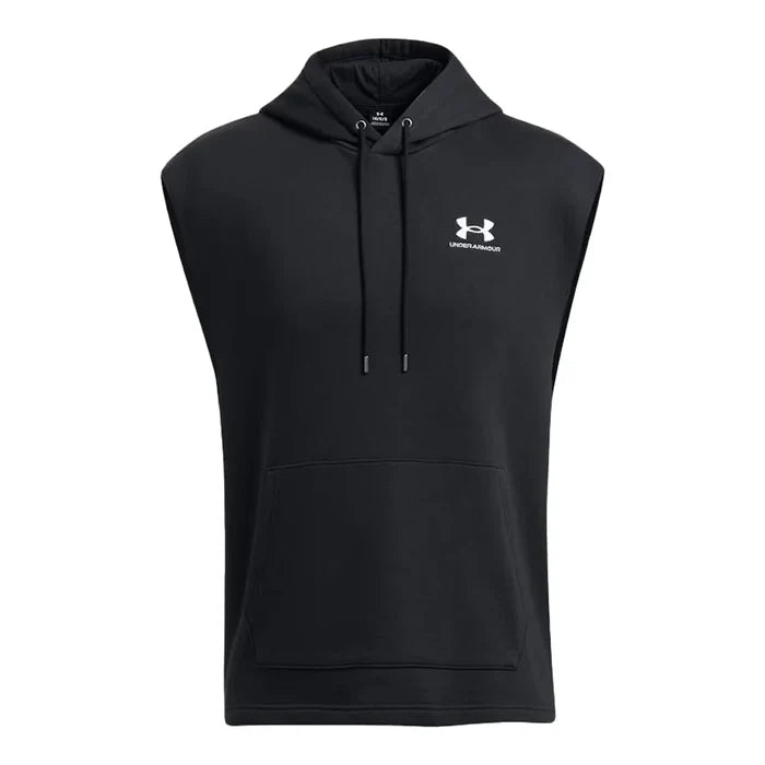 UA  Men's Icon Fleece  Sleeveless Hoodie Black Color.