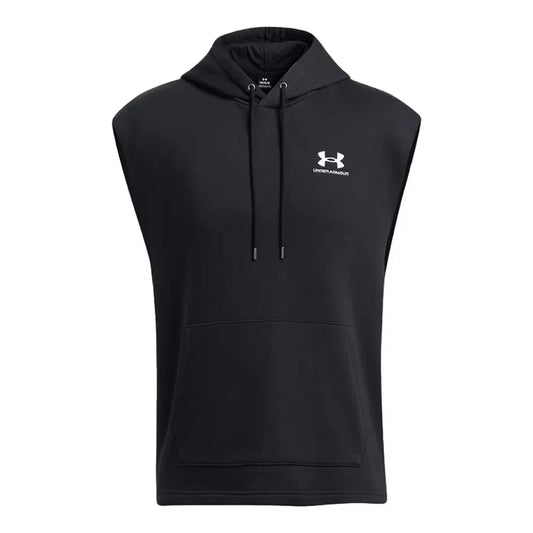 UA  Men's Icon Fleece  Sleeveless Hoodie Black Color.