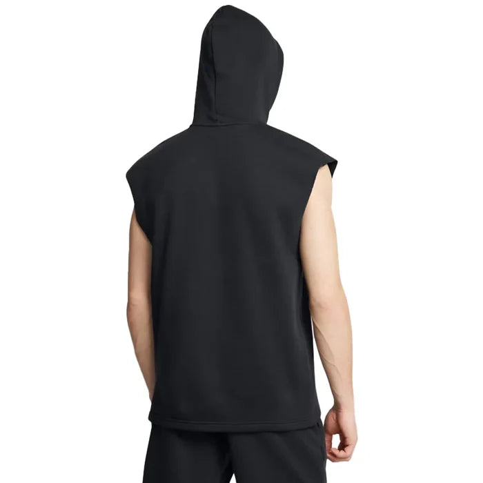 UA  Men's Icon Fleece  Sleeveless Hoodie Black Color.