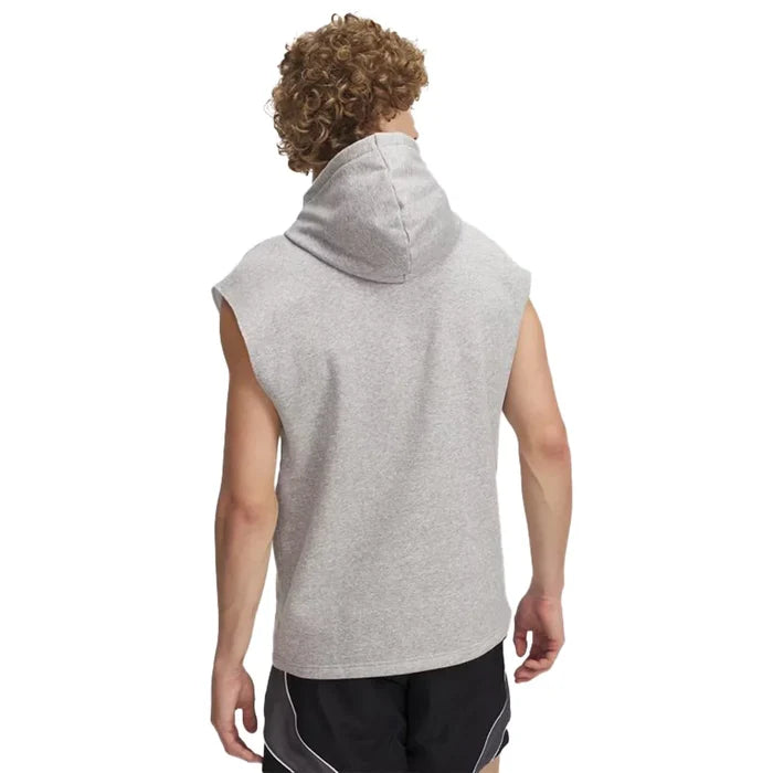 UA  Men's Icon Fleece  Sleeveless Hoodie Gray Color.