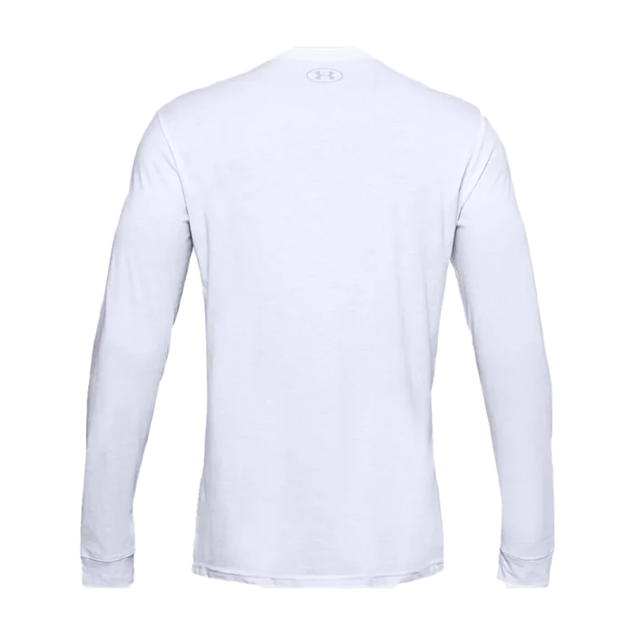 UA Men's Left Chest Long Sleeve white color