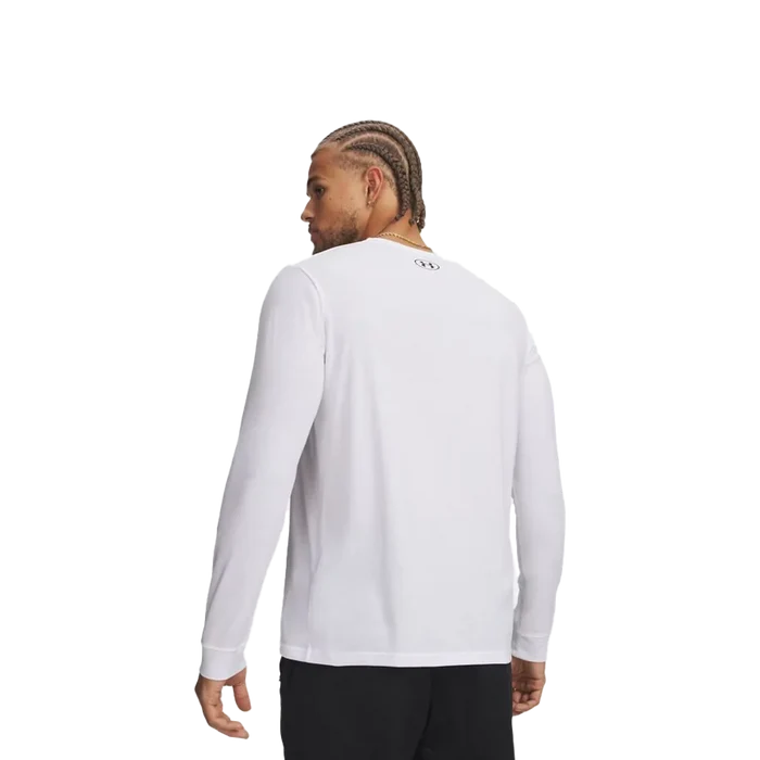 UA Men's Left Chest Long Sleeve white color