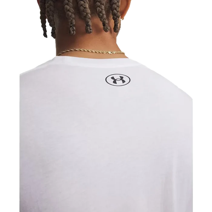 UA Men's Left Chest Long Sleeve white color