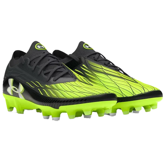 UA Men's Magnetico Elite 4 FG Soccer Cleats Pair Green/Black Color.