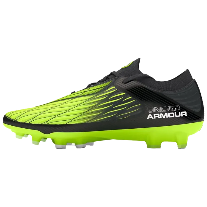 UA Men's Magnetico Elite 4 FG Soccer Cleats Pair Green/Black Color.