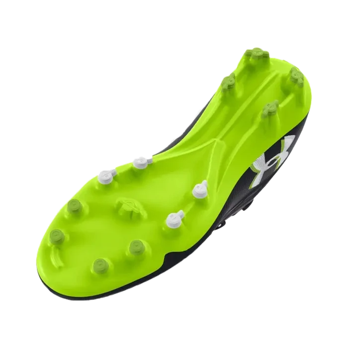 UA Men's Magnetico Elite 4 FG Soccer Cleats Pair Green/Black Color.