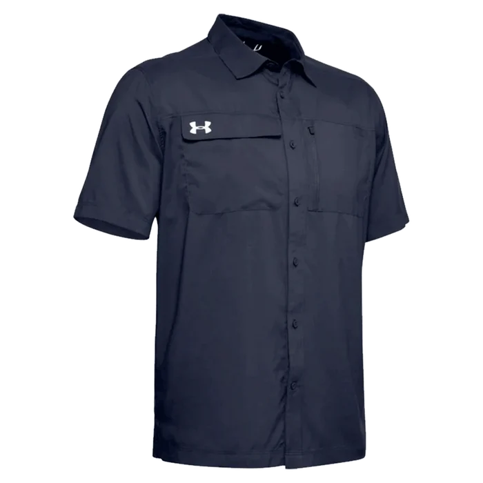 UA Men's Motivator Coach's Button Up Shirt Navy Color