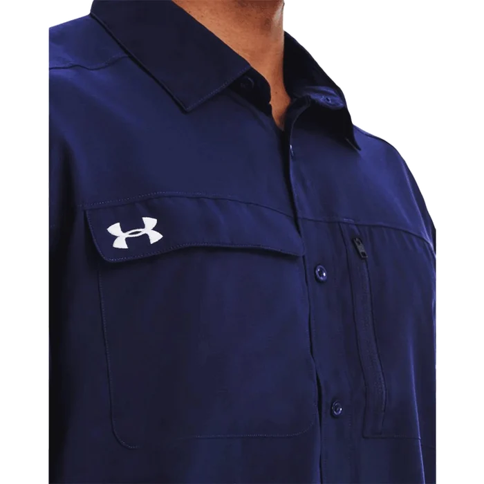 UA Men's Motivator Coach's Button Up Shirt Navy Color