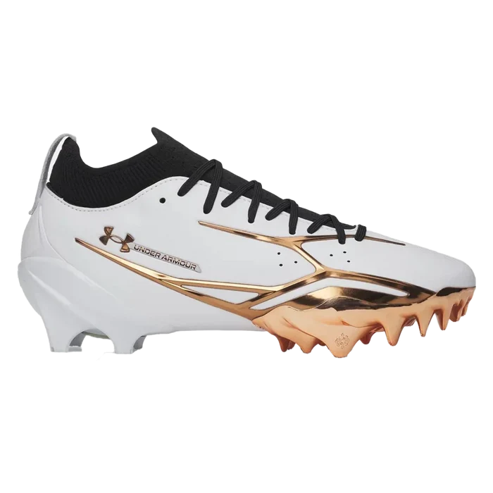UA Men's Spotlight Pro Football Cleats White Color