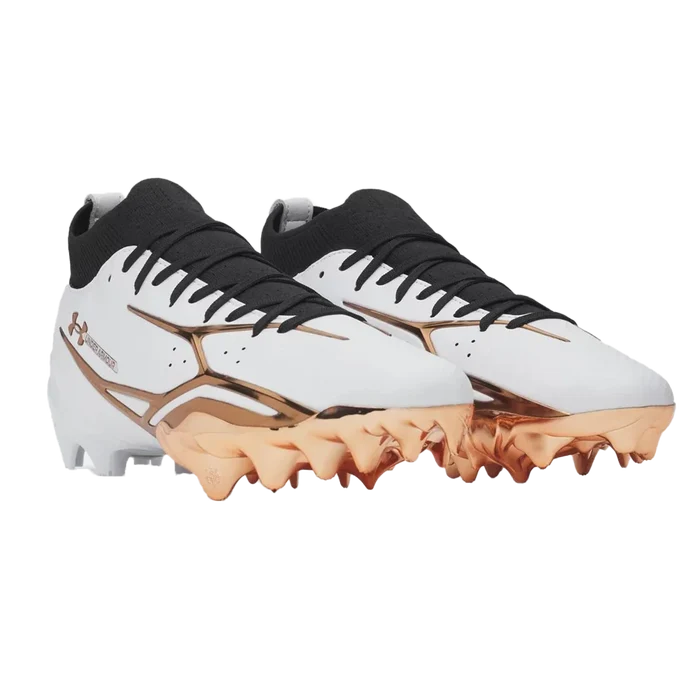 UA Men's Spotlight Pro Football Cleats White Color