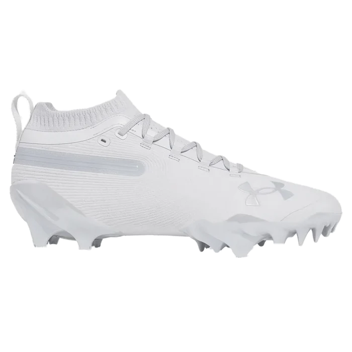 UA Men's Spotlight Pro Suede Football Cleats White Color