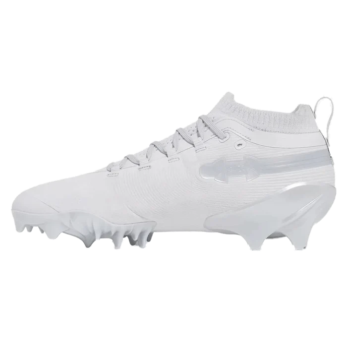 UA Men's Spotlight Pro Suede Football Cleats White Color