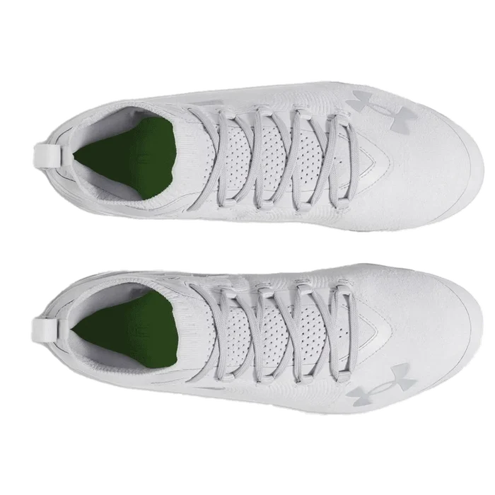 UA Men's Spotlight Pro Suede Football Cleats White Color