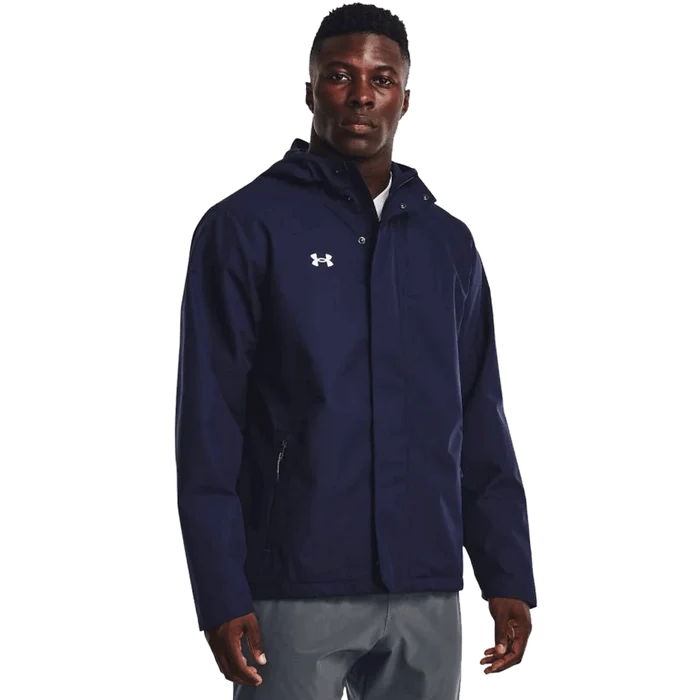 UA Men's Stormproof Lined Rain Jacket Navy Color