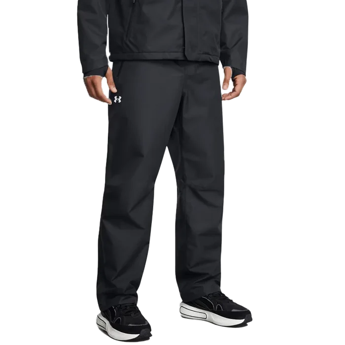 UA Men's Stormproof Lined Rain Pants Black Color