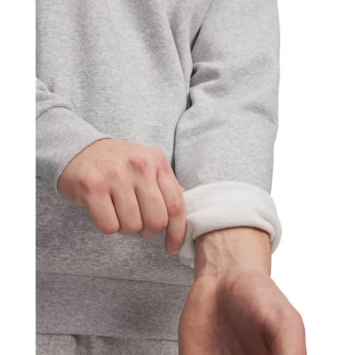 UA Men's Team Icon Fleece Crew Gray Color.