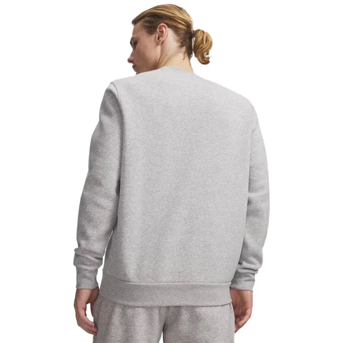 UA Men's Team Icon Fleece Crew Gray Color.