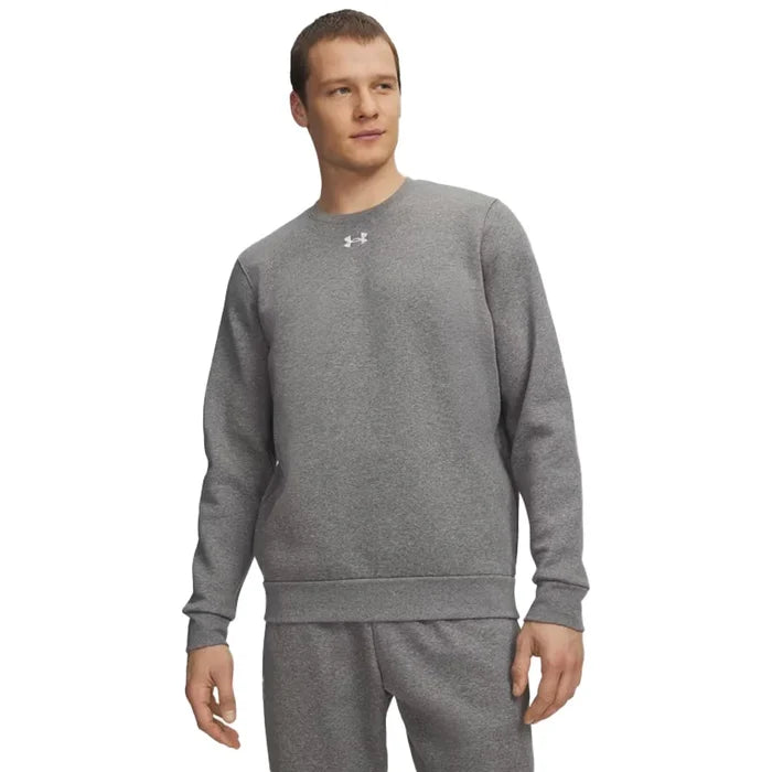 UA Men's Team Icon Fleece Crew Gray Color..
