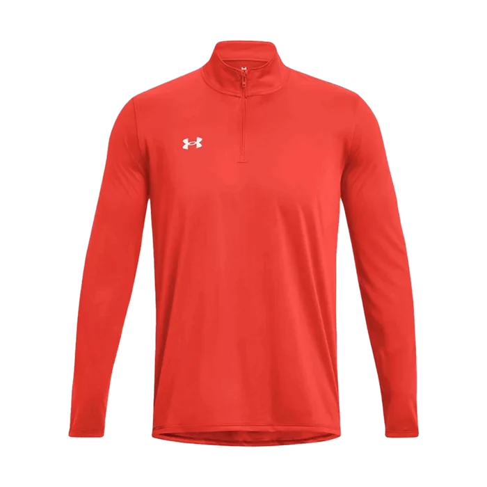 UA Men's Team Tech LS 1/4 Zip orange Color