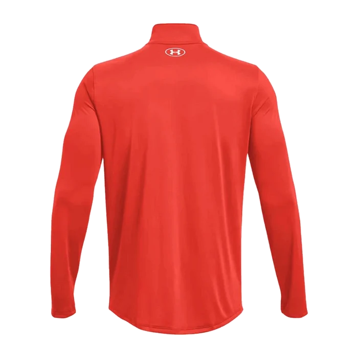 UA Men's Team Tech LS 1/4 Zip orange Color