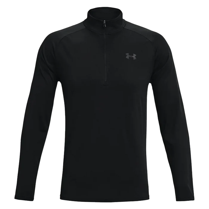 UA Men's Tech™ ½ Zip Long Sleeve Black Color.