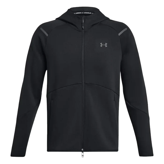 UA Men's Unstoppable Fleece Full-Zip Black Color.