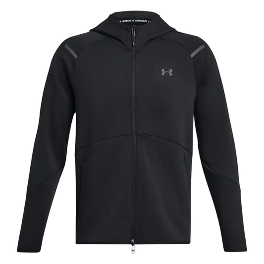 UA Men's Unstoppable Fleece Full-Zip Black Color.