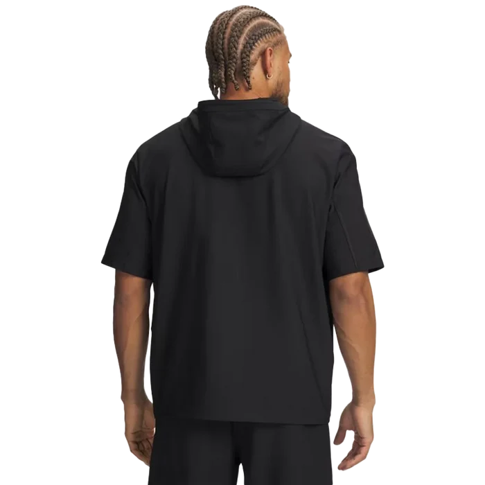 UA  Men's Unstoppable Woven Short Sleeve Jacket Black Color