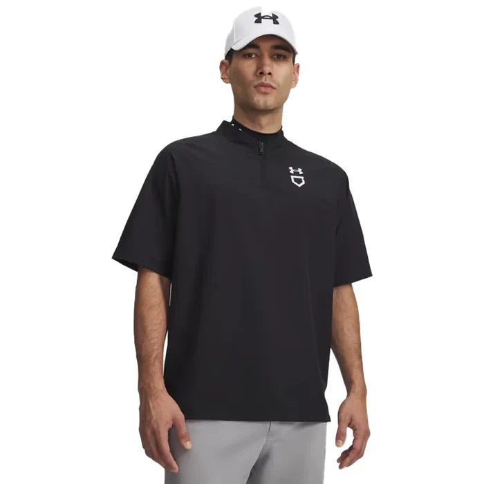 UA Men's Utility Short Sleeve Cage Jacket Black Color.