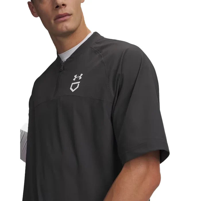 UA Men's Utility Short Sleeve Cage Jacket Gray Color.