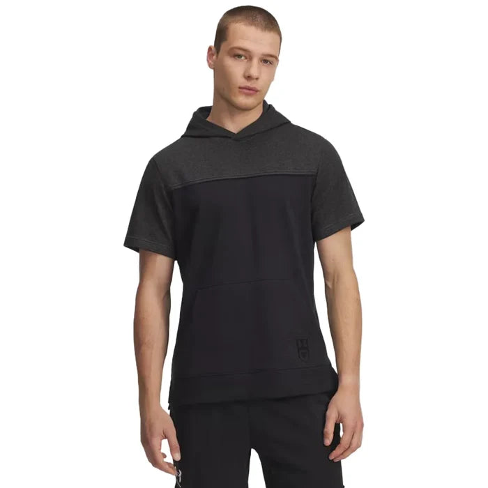UA Men's Utility Short Sleeve Hoodie Black Color.