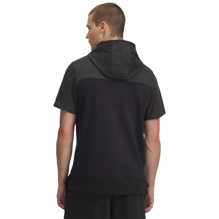 UA Men's Utility Short Sleeve Hoodie Black Color.