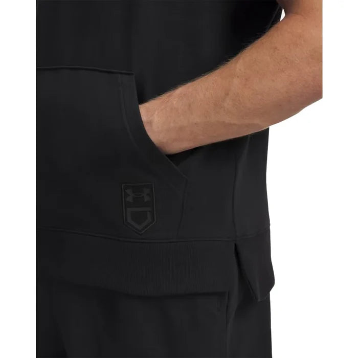 UA Men's Utility Short Sleeve Hoodie Black Color.