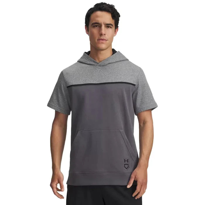 UA Men's Utility Short Sleeve Hoodie Gray Color.