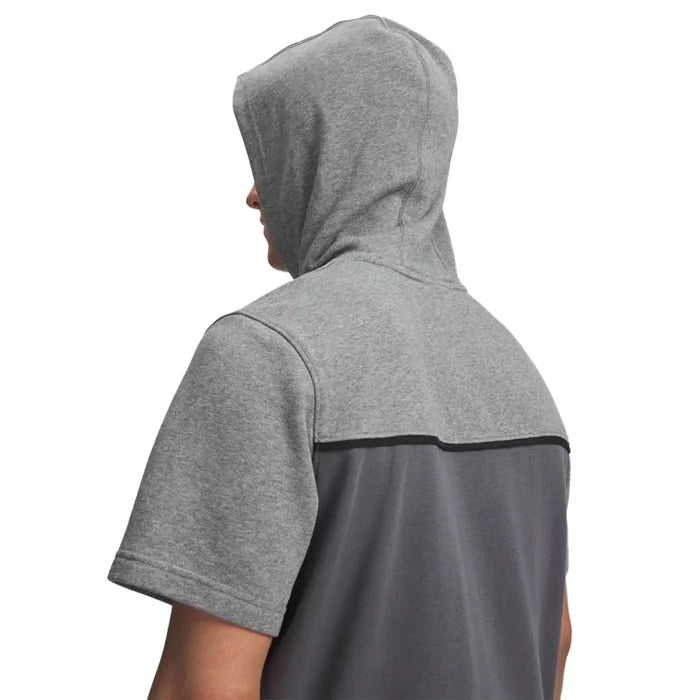 UA Men's Utility Short Sleeve Hoodie Gray Color.