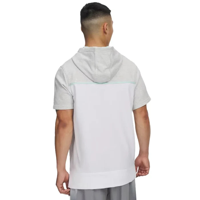 UA Men's Utility Short Sleeve Hoodie White Color.