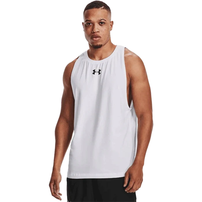 UA Men's Zone Tank White Color.