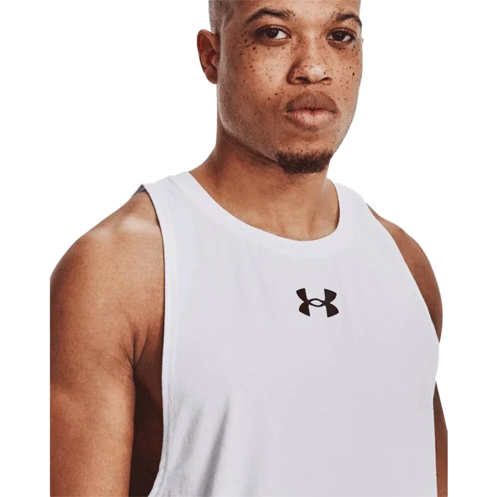 UA Men's Zone Tank White Color.
