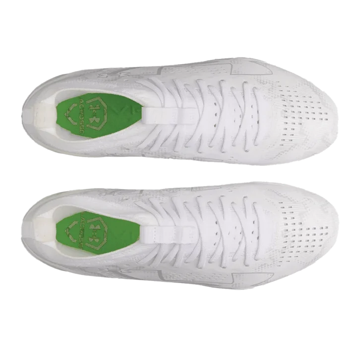 UA Blur Pro High Lax Unisex Lacrosse Cleats White Color