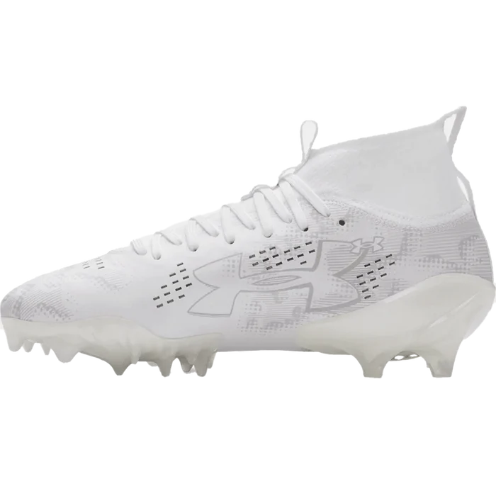 UA Blur Pro High Lax Unisex Lacrosse Cleats White Color