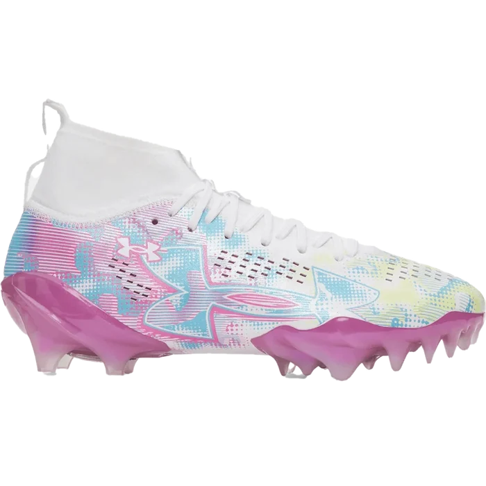 UA Blur Pro High Lax Unisex Lacrosse Cleats White Color