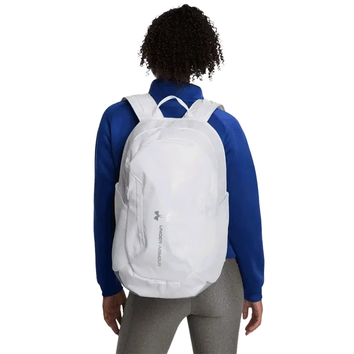UA Unisex Hustle 6.0 Team Backpack White Color
